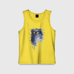 Майка детская хлопок Прикольная сова в акварельном рисунке, цвет: желтый