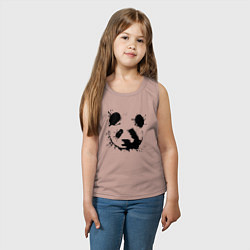 Майка детская хлопок Прикольный панда - клякса, цвет: пыльно-розовый — фото 2