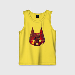 Майка детская хлопок Кот из игры Stray, цвет: желтый