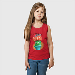 Майка детская хлопок Уставший кактус - тяжко, цвет: красный — фото 2