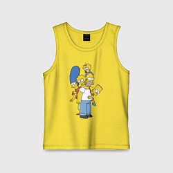 Майка детская хлопок Прикольная семейка Симпсонов, цвет: желтый