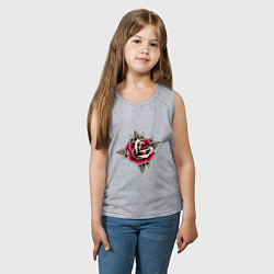 Майка детская хлопок Бутон розы, цвет: меланж — фото 2