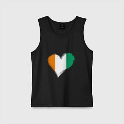Майка детская хлопок Сердце - Ирландия, цвет: черный