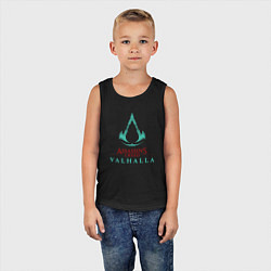 Майка детская хлопок Assassins Creed Valhalla - logo, цвет: черный — фото 2