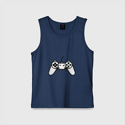 Майка детская хлопок Джойстик в чб, цвет: тёмно-синий