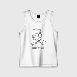 Майка детская хлопок Bart Simpson - Rock n Roll, цвет: белый