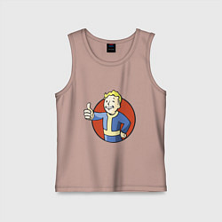 Майка детская хлопок Vault boy like, цвет: пыльно-розовый