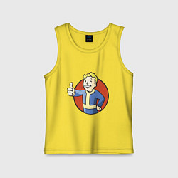 Майка детская хлопок Vault boy like, цвет: желтый