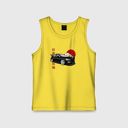 Майка детская хлопок Subaru Impreza WRX Sti Japanese Retro Style, цвет: желтый