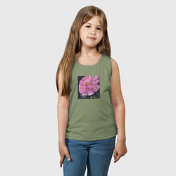 Майка детская хлопок Векторная роза, цвет: авокадо — фото 2