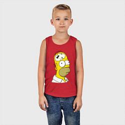 Майка детская хлопок Гомер Симпсон - нет подключения к интернету, цвет: красный — фото 2
