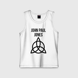 Майка детская хлопок John Paul Jones - Led Zeppelin - legend, цвет: белый