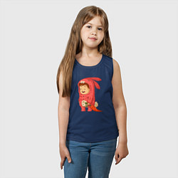 Майка детская хлопок Забавный малыш-зайка, цвет: тёмно-синий — фото 2