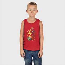 Майка детская хлопок Флэш и его черепаха DC Лига Суперпитомцы, цвет: красный — фото 2
