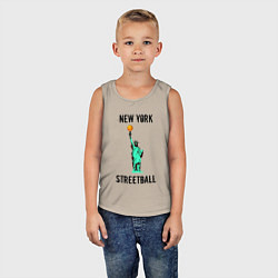 Майка детская хлопок Нью-Йорк Стритбол, цвет: миндальный — фото 2