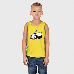 Майка детская хлопок Дрыхнущая панда, цвет: желтый — фото 2