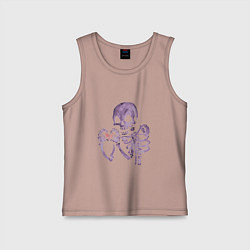 Майка детская хлопок С любовью, цвет: пыльно-розовый