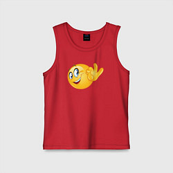 Майка детская хлопок Эмодзи - ОК, цвет: красный