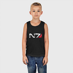 Майка детская хлопок Mass Effect N7 - Logotype, цвет: черный — фото 2