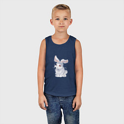 Майка детская хлопок Пушистый кролик, цвет: тёмно-синий — фото 2