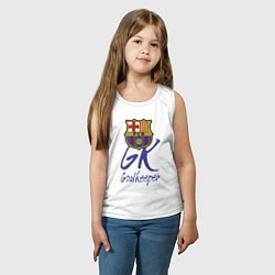 Майка детская хлопок Barcelona - Spain - goalkeeper, цвет: белый — фото 2