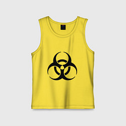 Майка детская хлопок Biological hazard, цвет: желтый