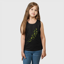 Майка детская хлопок Тропические листья разлетаются, цвет: черный — фото 2