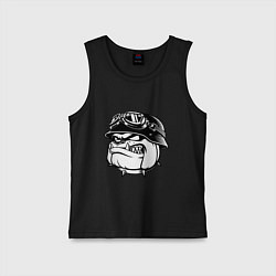 Майка детская хлопок Evil bulldog head, цвет: черный