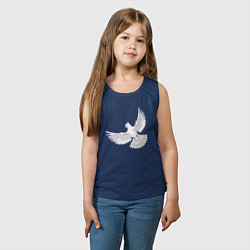 Майка детская хлопок Белый голубь, цвет: тёмно-синий — фото 2