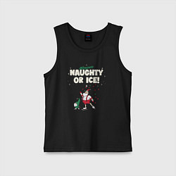 Майка детская хлопок Naughty or ice, цвет: черный