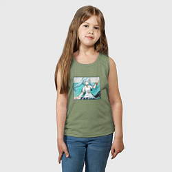 Майка детская хлопок Фарузан Геншин импакт, цвет: авокадо — фото 2