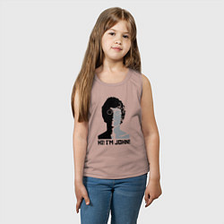 Майка детская хлопок Джон Леннон - портрет, цвет: пыльно-розовый — фото 2