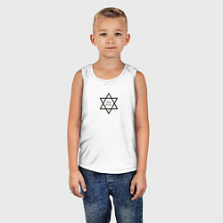 Майка детская хлопок Ханука, Звезда Давида, Happy Hanukkah, цвет: белый — фото 2