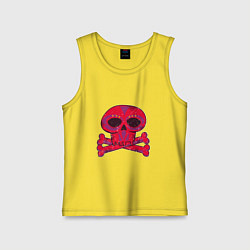 Майка детская хлопок Колдунский череп и кости, цвет: желтый