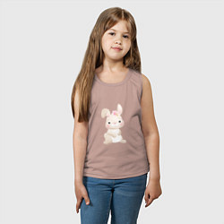 Майка детская хлопок Милый зайка, цвет: пыльно-розовый — фото 2