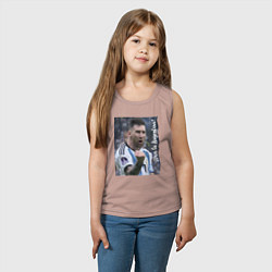 Майка детская хлопок Viva la Argentina - Lionel Messi - world champion, цвет: пыльно-розовый — фото 2
