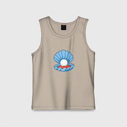 Детская майка Мультяшная голубая ракушка с жемчужиной