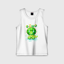 Майка детская хлопок Динозавр-малыш, цвет: белый