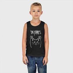 Майка детская хлопок In Flames рок кот, цвет: черный — фото 2