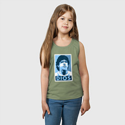 Майка детская хлопок Dios Maradona, цвет: авокадо — фото 2