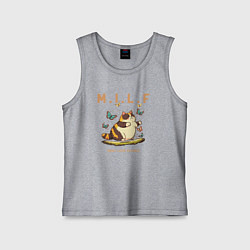 Майка детская хлопок Man I Love Felines, цвет: меланж