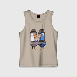 Майка детская хлопок Гуси Детективы - Goose Goose Duck, цвет: миндальный