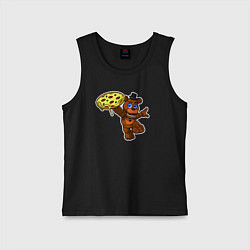 Майка детская хлопок Фредди с пиццеей, цвет: черный