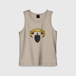 Майка детская хлопок Дачники вперед, цвет: миндальный