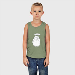 Майка детская хлопок Милый Тоторо с зонтом, цвет: авокадо — фото 2