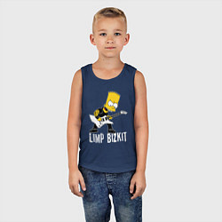 Майка детская хлопок Limp Bizkit Барт Симпсон рокер, цвет: тёмно-синий — фото 2