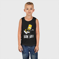 Майка детская хлопок Bon Jovi Барт Симпсон рокер, цвет: черный — фото 2