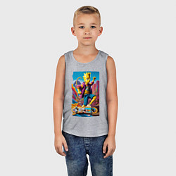 Майка детская хлопок Барт Симпсон скейтбордист - фантазия, цвет: меланж — фото 2