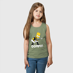 Майка детская хлопок OOMPH! Барт Симпсон роке, цвет: авокадо — фото 2