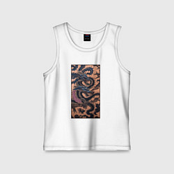 Майка детская хлопок Irezumi - японские драконы змеи, цвет: белый